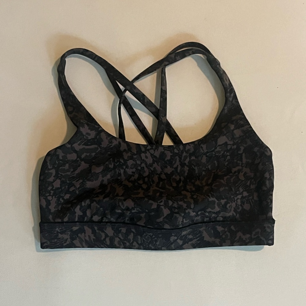 Lululemon Energy Bra, Size 4, Wild Thing Brown Earth